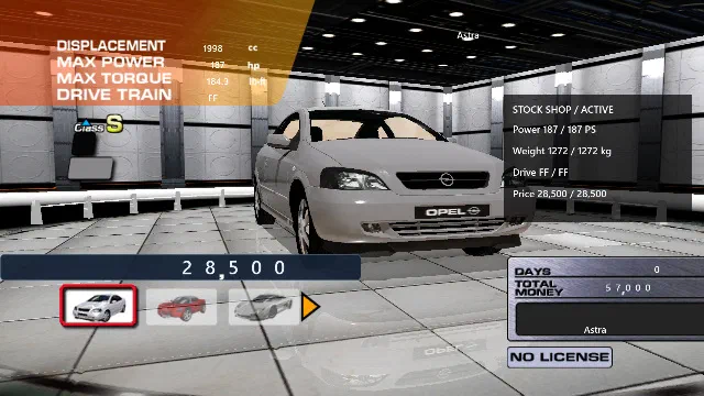 An Opel Astra in the original car showroom